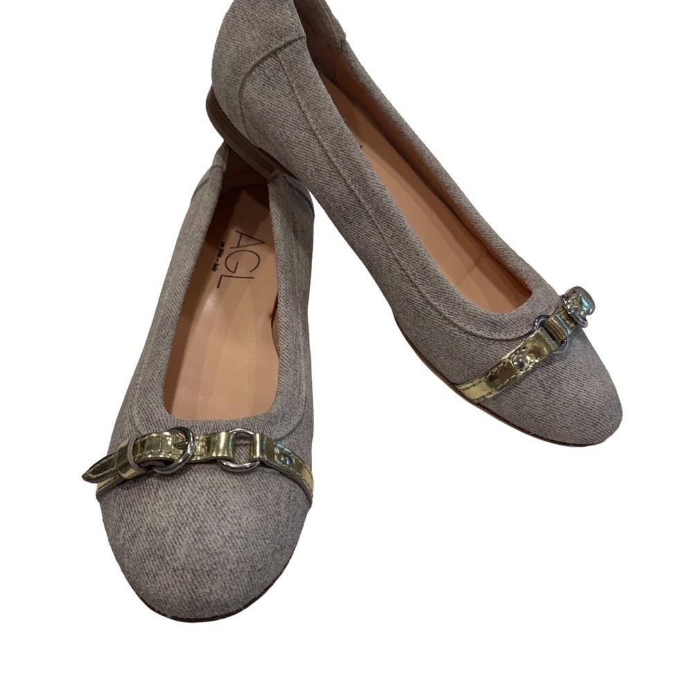 AGL Attilio Giusti Leombruni Monika Cap Toe Ballet Flats Shoes Sz US7 EU 37 - Picture 1 of 11